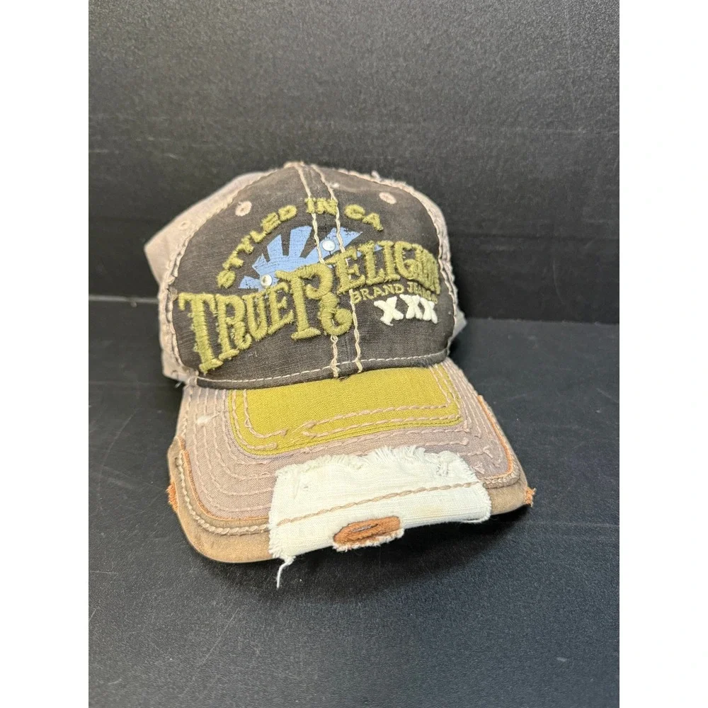 Vintage The Buddah Raising Sun‎ XXX True Religion Distressed Baseball Hat